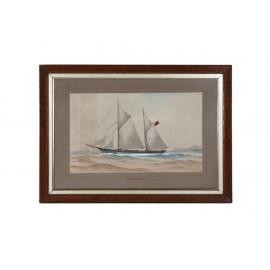 Painting of ketch Bronzewing by Bourne