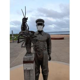 Even the statues are covid compliant 