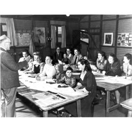 Learning English at Woodside Immigration Centre, 1952.
