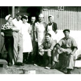 Kitchen staff at the Woodside Migrant Camp