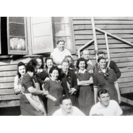 Rosewater Migrant Hostel Group Posing in Front of House