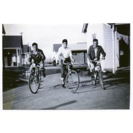 George Iosifidis and two friends at Glanville Hostel.