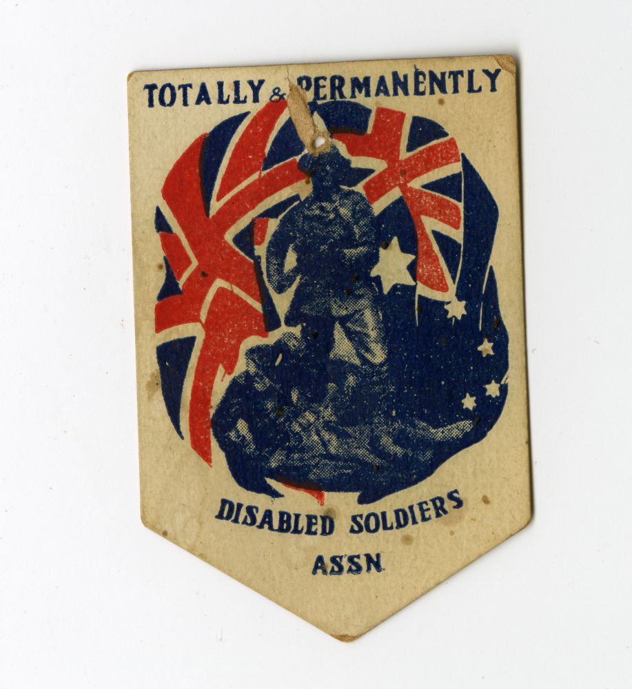 Totally & Permanently Disabled Soldiers Association badge. Out of Copyright, public domain. 